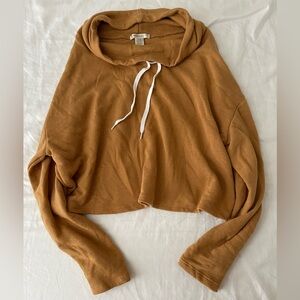 Bozzolo Mustard Yellow Cropped Hoodie size medium